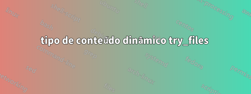 tipo de conteúdo dinâmico try_files
