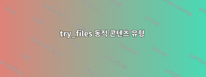 try_files 동적 콘텐츠 유형