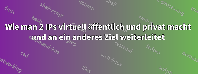 Wie man 2 IPs virtuell öffentlich und privat macht und an ein anderes Ziel weiterleitet