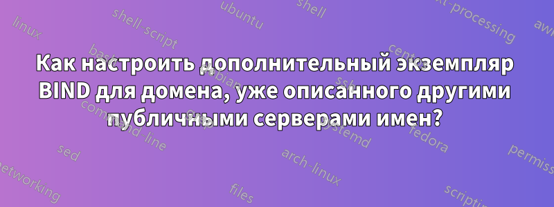 Как настроить дополнительный экземпляр BIND для домена, уже описанного другими публичными серверами имен?