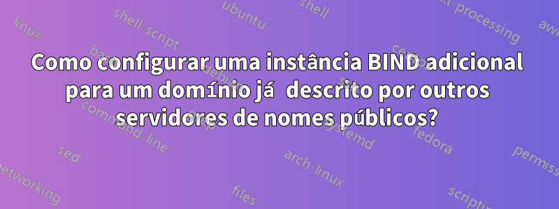 Como configurar uma instância BIND adicional para um domínio já descrito por outros servidores de nomes públicos?