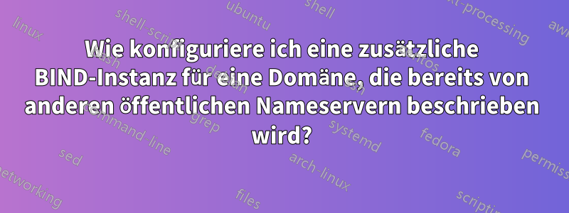 Wie konfiguriere ich eine zusätzliche BIND-Instanz für eine Domäne, die bereits von anderen öffentlichen Nameservern beschrieben wird?