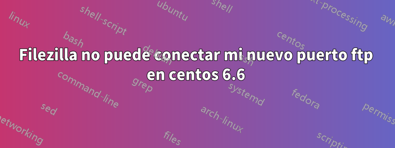 Filezilla no puede conectar mi nuevo puerto ftp en centos 6.6