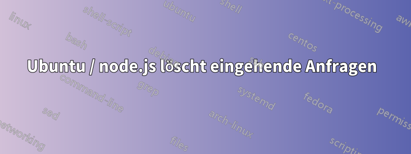 Ubuntu / node.js löscht eingehende Anfragen 