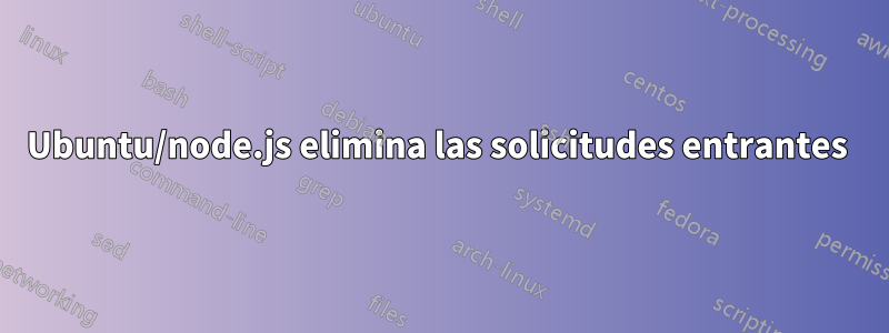 Ubuntu/node.js elimina las solicitudes entrantes 