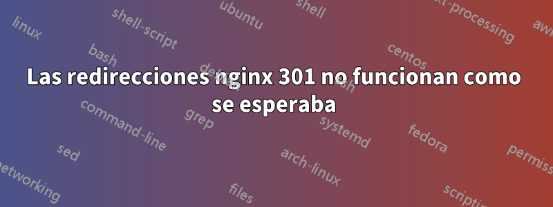 Las redirecciones nginx 301 no funcionan como se esperaba