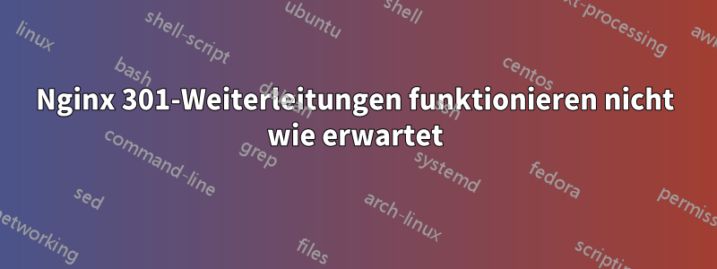 Nginx 301-Weiterleitungen funktionieren nicht wie erwartet