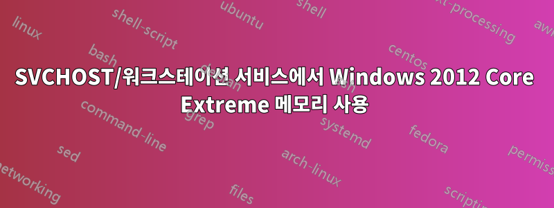 SVCHOST/워크스테이션 서비스에서 Windows 2012 Core Extreme 메모리 사용