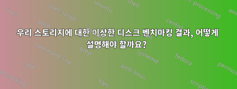 우리 스토리지에 대한 이상한 디스크 벤치마킹 결과, 어떻게 설명해야 할까요? 