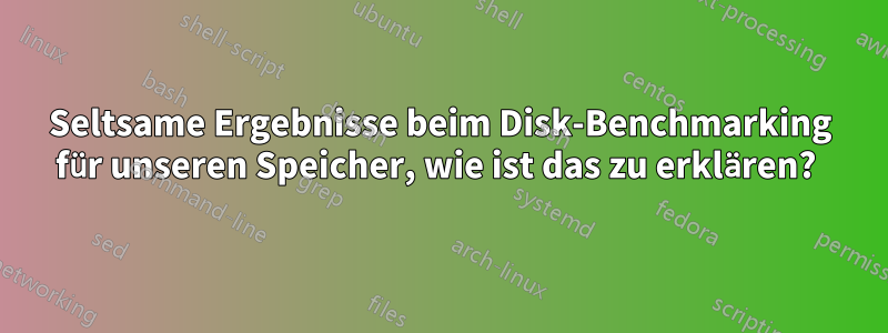 Seltsame Ergebnisse beim Disk-Benchmarking für unseren Speicher, wie ist das zu erklären? 