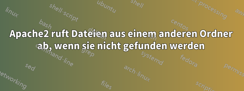 Apache2 ruft Dateien aus einem anderen Ordner ab, wenn sie nicht gefunden werden