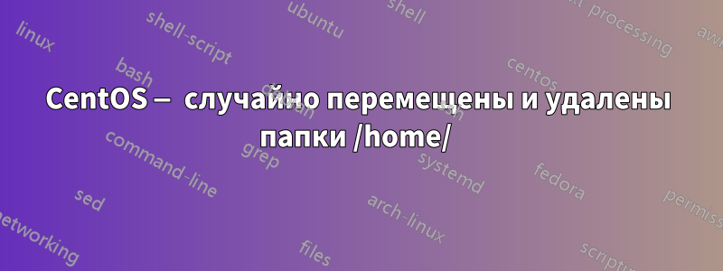 CentOS — случайно перемещены и удалены папки /home/ 