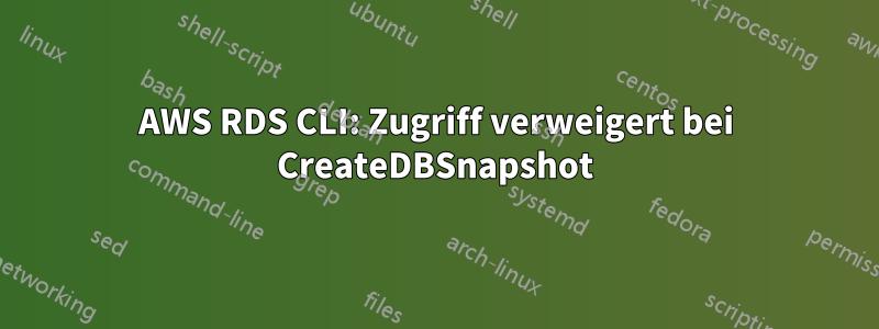 AWS RDS CLI: Zugriff verweigert bei CreateDBSnapshot