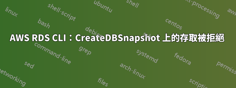 AWS RDS CLI：CreateDBSnapshot 上的存取被拒絕