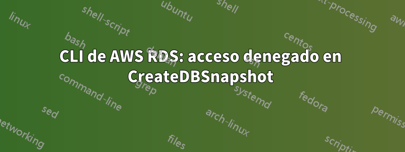 CLI de AWS RDS: acceso denegado en CreateDBSnapshot