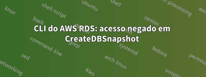 CLI do AWS RDS: acesso negado em CreateDBSnapshot