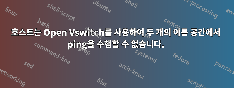 호스트는 Open Vswitch를 사용하여 두 개의 이름 공간에서 ping을 수행할 수 없습니다.