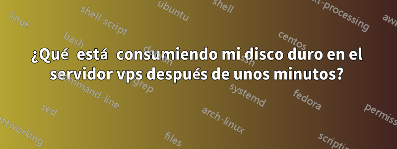 ¿Qué está consumiendo mi disco duro en el servidor vps después de unos minutos?
