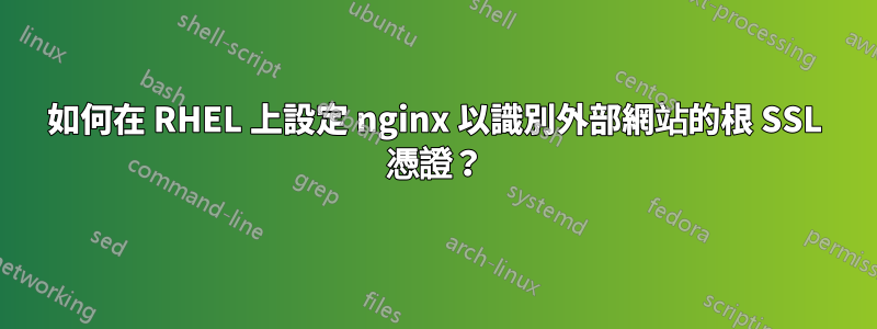 如何在 RHEL 上設定 nginx 以識別外部網站的根 SSL 憑證？