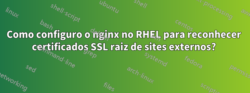 Como configuro o nginx no RHEL para reconhecer certificados SSL raiz de sites externos?