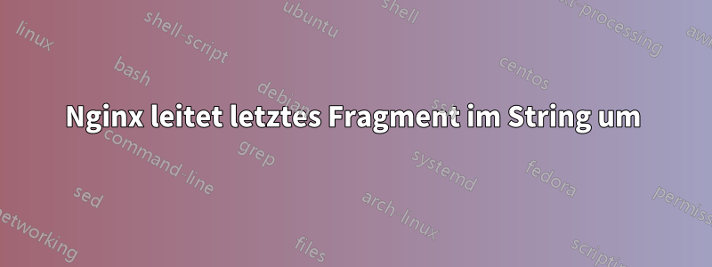 Nginx leitet letztes Fragment im String um