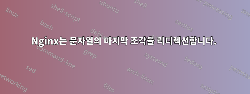 Nginx는 문자열의 마지막 조각을 리디렉션합니다.