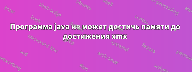 Программа java не может достичь памяти до достижения xmx