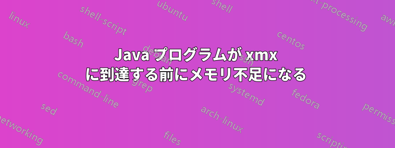 Java プログラムが xmx に到達する前にメモリ不足になる