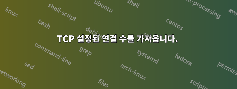 TCP 설정된 연결 수를 가져옵니다.