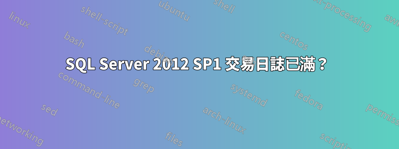 SQL Server 2012 SP1 交易日誌已滿？