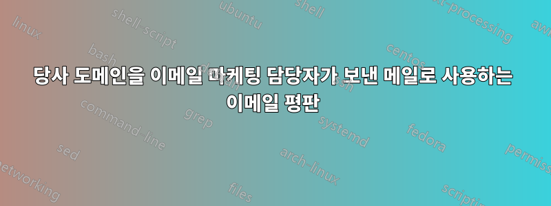 당사 도메인을 이메일 마케팅 담당자가 보낸 메일로 사용하는 이메일 평판