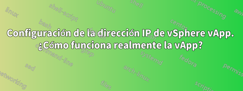 Configuración de la dirección IP de vSphere vApp. ¿Cómo funciona realmente la vApp?