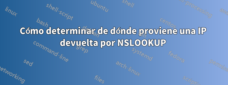 Cómo determinar de dónde proviene una IP devuelta por NSLOOKUP