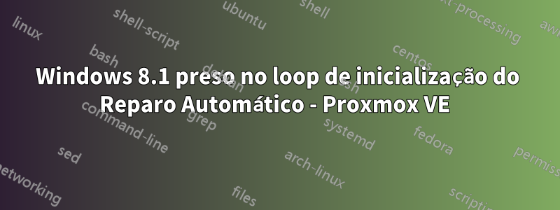 Windows 8.1 preso no loop de inicialização do Reparo Automático - Proxmox VE 