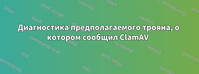Диагностика предполагаемого трояна, о котором сообщил ClamAV 