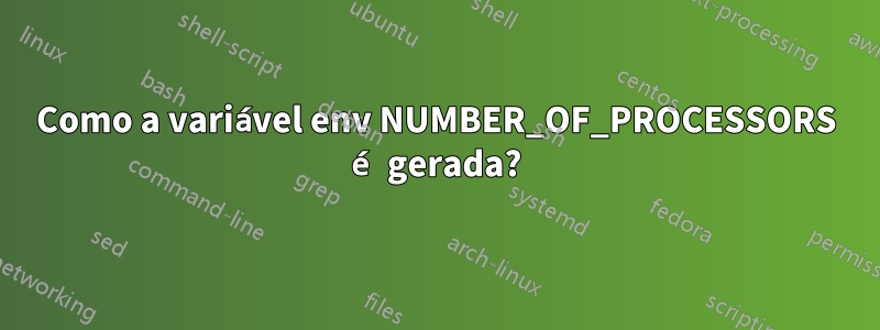 Como a variável env NUMBER_OF_PROCESSORS é gerada?