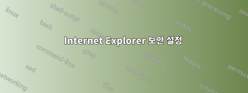Internet Explorer 보안 설정