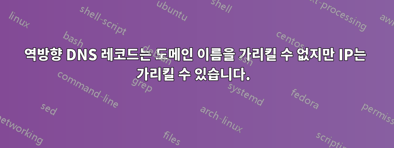 역방향 DNS 레코드는 도메인 이름을 가리킬 수 없지만 IP는 가리킬 수 있습니다. 