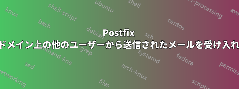 Postfix は仮想ドメイン上の他のユーザーから送信されたメールを受け入れません