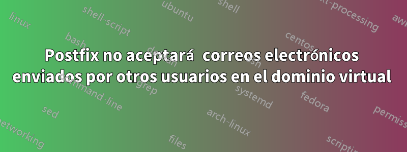 Postfix no aceptará correos electrónicos enviados por otros usuarios en el dominio virtual