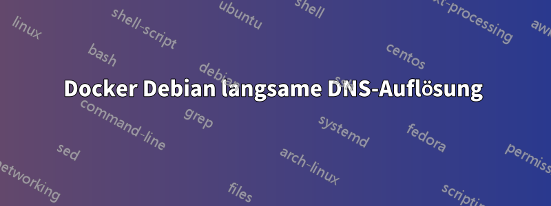 Docker Debian langsame DNS-Auflösung