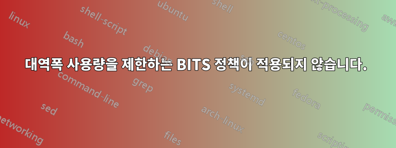 대역폭 사용량을 제한하는 BITS 정책이 적용되지 않습니다.