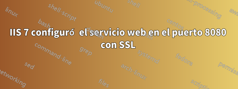 IIS 7 configuró el servicio web en el puerto 8080 con SSL