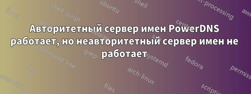 Авторитетный сервер имен PowerDNS работает, но неавторитетный сервер имен не работает