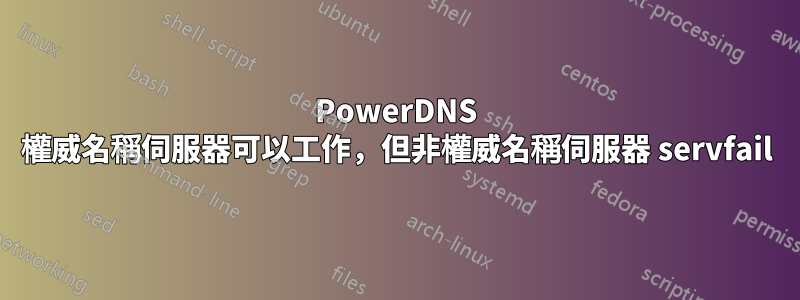 PowerDNS 權威名稱伺服器可以工作，但非權威名稱伺服器 servfail