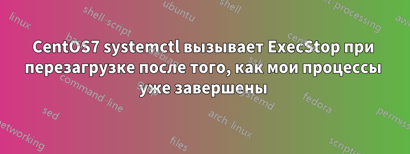 CentOS7 systemctl вызывает ExecStop при перезагрузке после того, как мои процессы уже завершены