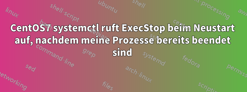 CentOS7 systemctl ruft ExecStop beim Neustart auf, nachdem meine Prozesse bereits beendet sind