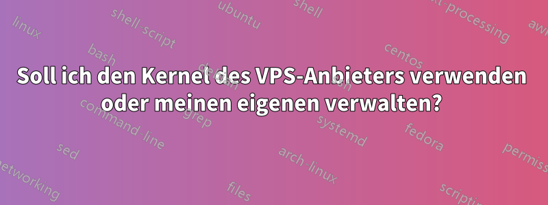 Soll ich den Kernel des VPS-Anbieters verwenden oder meinen eigenen verwalten?