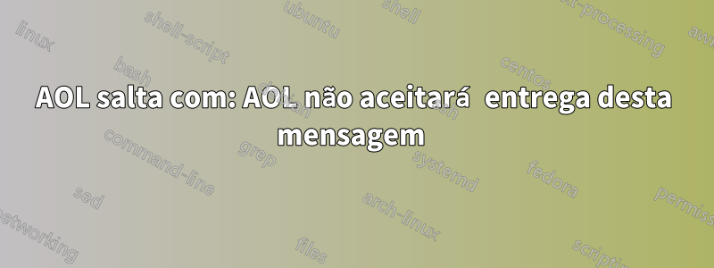 AOL salta com: AOL não aceitará entrega desta mensagem 