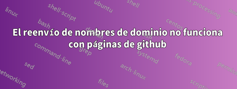 El reenvío de nombres de dominio no funciona con páginas de github